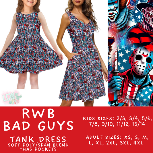 Batch #336 - RWB Characters - Closes 5/7 - ETA mid June - RWB Bad Guys Women's & Girl's Tank Dress