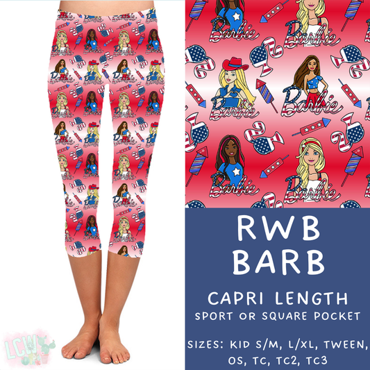 Batch #336 - RWB Characters - Closes 5/7 - ETA mid June - RWB Barb Capri Length Leggings