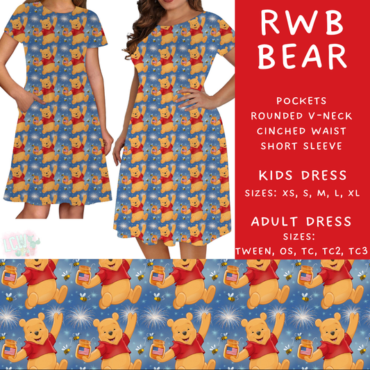 Batch #338 - Magical 4th of July - Closes 5/7 - ETA mid June - RWB Bear Adult & Kids Dresses