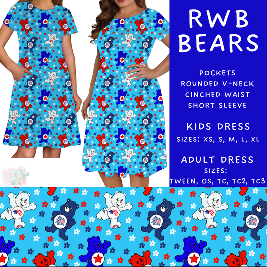 Batch #336 - RWB Characters - Closes 5/7 - ETA mid June - RWB Bears Adult & Kids Dresses