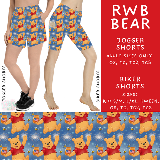 Batch #338 - Magical 4th of July - Closes 5/7 - ETA mid June - RWB Bear Biker & Jogger Shorts