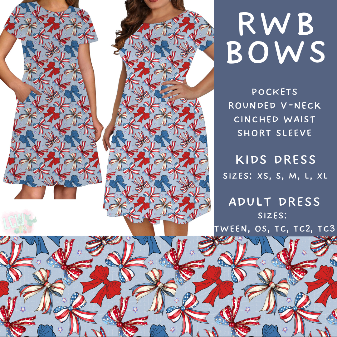 Batch #337 - USA Faves - Closes 5/7 - ETA mid June - RWB Bows Adult & Kids Dresses