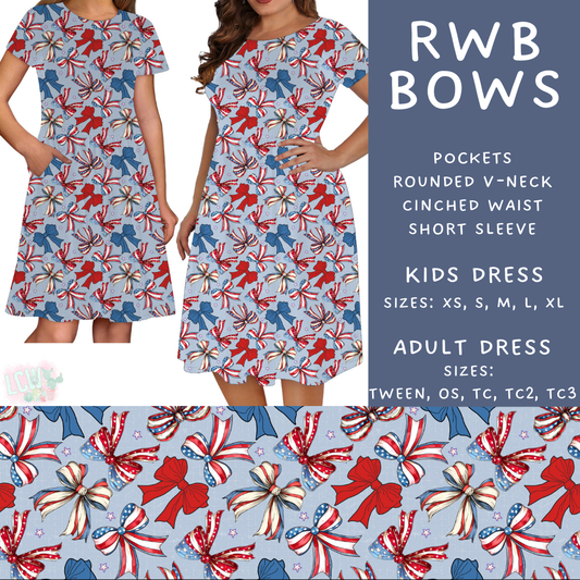 Batch #337 - USA Faves - Closes 5/7 - ETA mid June - RWB Bows Adult & Kids Dresses