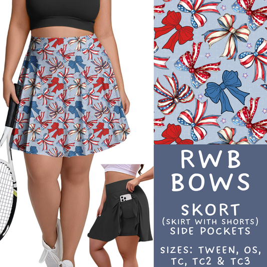 Batch #337 - USA Faves - Closes 5/7 - ETA mid June - RWB Bows Skort