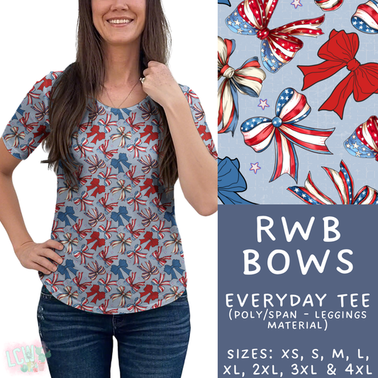 Batch #337 - USA Faves - Closes 5/7 - ETA mid June - RWB Bows Everyday Tee