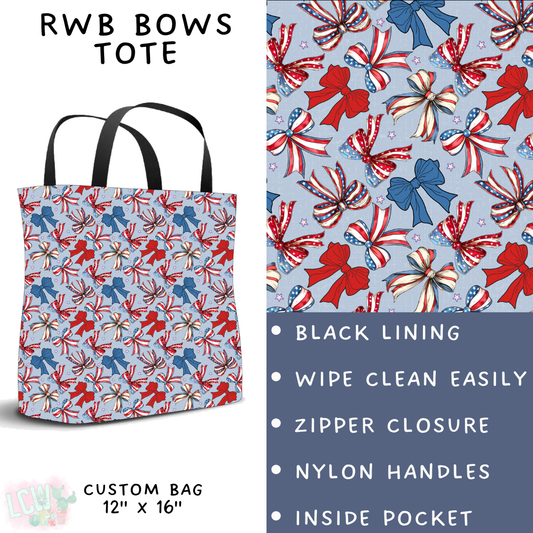 Batch #337 - USA Faves - Closes 5/7 - ETA mid June - RWB Bows Tote