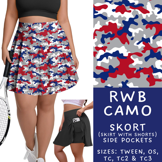 Batch #337 - USA Faves - Closes 5/7 - ETA mid June - RWB Camo Skort