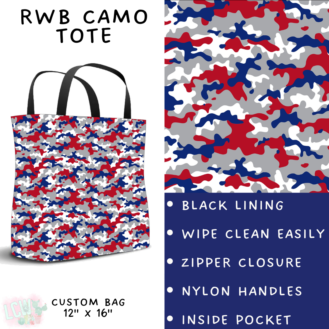 Batch #337 - USA Faves - Closes 5/7 - ETA mid June - RWB Camo Tote