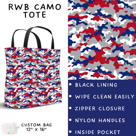 Batch #337 - USA Faves - Closes 5/7 - ETA mid June - RWB Camo Tote