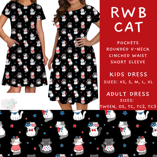 Batch #337 - USA Faves - Closes 5/7 - ETA mid June - RWB Cat Adult & Kids Dresses