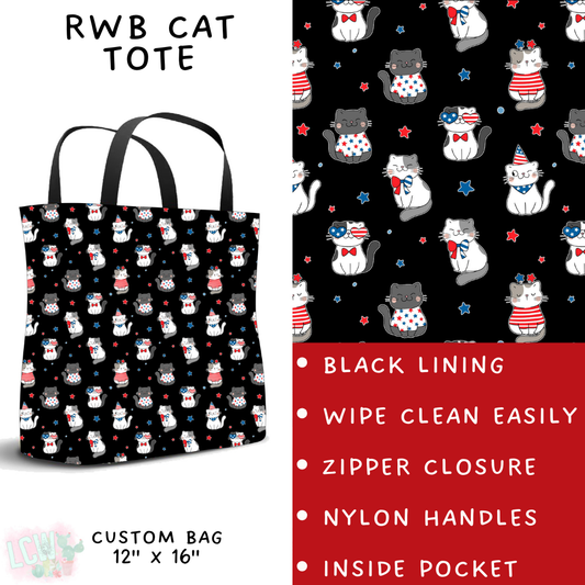 Batch #337 - USA Faves - Closes 5/7 - ETA mid June - RWB Cat Tote