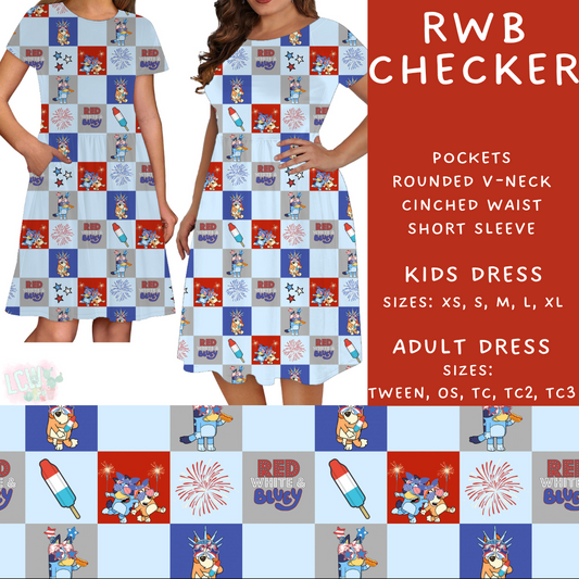 Batch #336 - RWB Characters - Closes 5/7 - ETA mid June - RWB Checker Adult & Kids Dresses