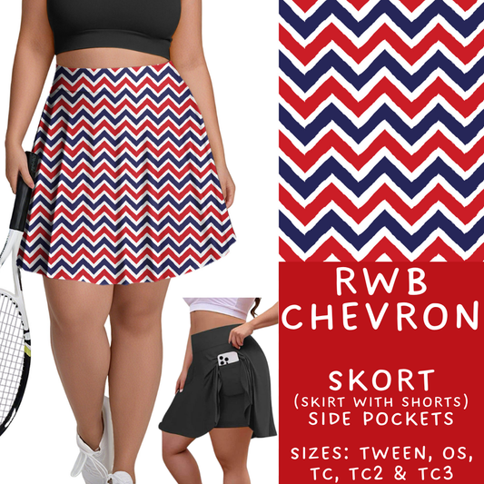 Batch #337 - USA Faves - Closes 5/7 - ETA mid June - RWB Chevron Skort