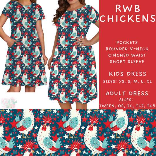 Batch #337 - USA Faves - Closes 5/7 - ETA mid June - RWB Chickens Adult & Kids Dresses