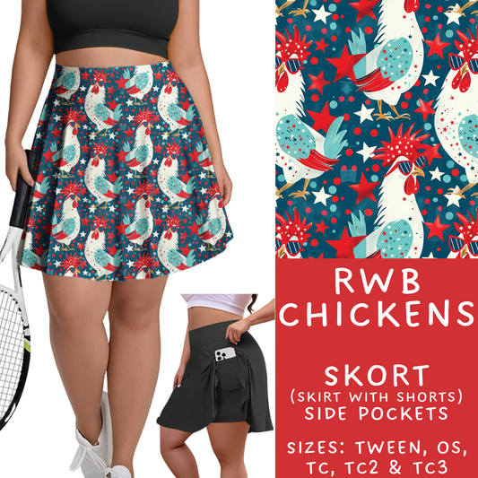 Batch #337 - USA Faves - Closes 5/7 - ETA mid June - RWB Chickens Skort