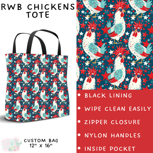 Batch #337 - USA Faves - Closes 5/7 - ETA mid June - RWB Chickens Tote