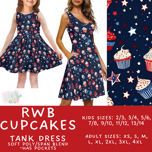 Batch #335 - RWB Tank Dresses - Closes 5/8 - ETA mid June - RWB Cupcakes Women's & Girl's Tank Dress