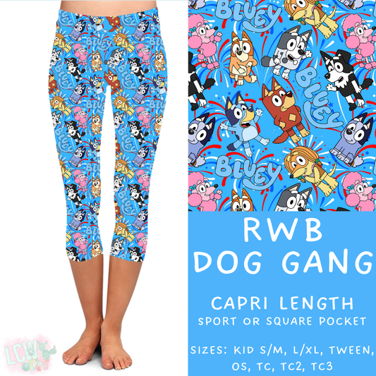 Batch #336 - RWB Characters - Closes 5/7 - ETA mid June - RWB Dog Gang Capri Length Leggings