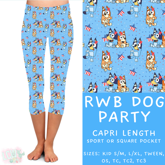 Batch #336 - RWB Characters - Closes 5/7 - ETA mid June - RWB Dog Party Capri Length Leggings