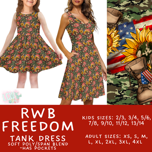 Batch #335 - RWB Tank Dresses - Closes 5/8 - ETA mid June - RWB Freedom Women's & Girl's Tank Dress