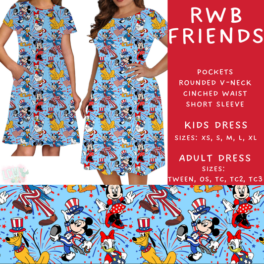 Batch #338 - Magical 4th of July - Closes 5/7 - ETA mid June - RWB Friends Adult & Kids Dresses