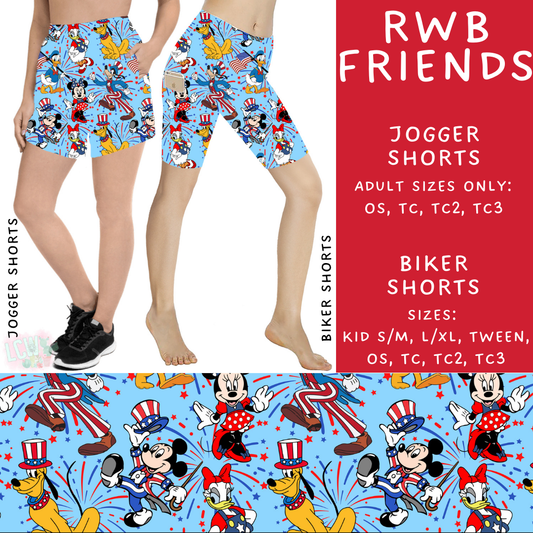 Batch #338 - Magical 4th of July - Closes 5/7 - ETA mid June - RWB Friends Biker & Jogger Shorts