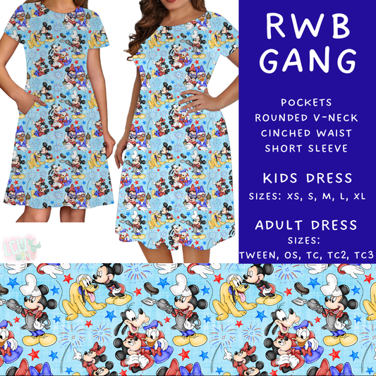 Batch #338 - Magical 4th of July - Closes 5/7 - ETA mid June - RWB Gang Adult & Kids Dresses
