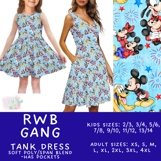 Batch #338 - Magical 4th of July - Closes 5/7 - ETA mid June - RWB Gang Women's & Girl's Tank Dress