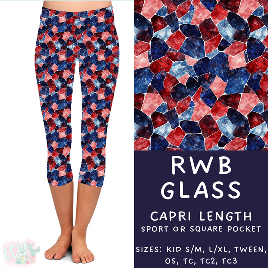 Batch #337 - USA Faves - Closes 5/7 - ETA mid June - RWB Glass Capri Length Leggings