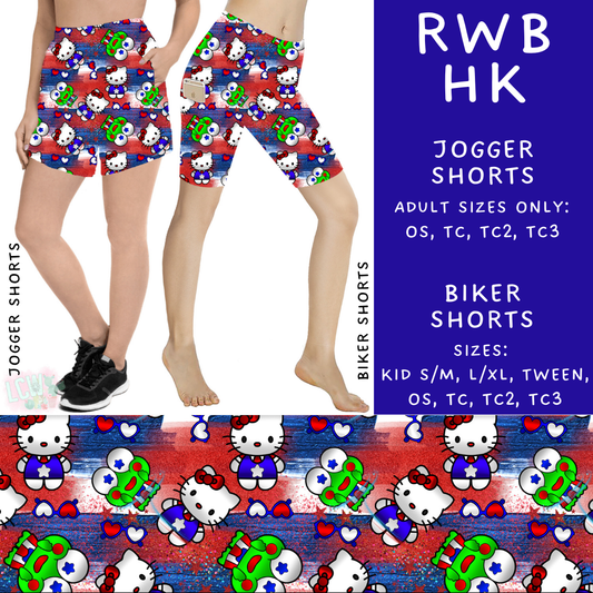 Batch #336 - RWB Characters - Closes 5/7 - ETA mid June - RWB HK Biker & Jogger Shorts