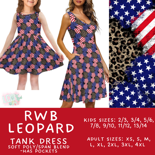 Batch #335 - RWB Tank Dresses - Closes 5/8 - ETA mid June - RWB Leopard Women's & Girl's Tank Dress