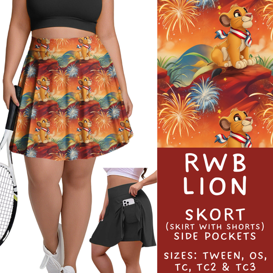 Batch #338 - Magical 4th of July - Closes 5/7 - ETA mid June - RWB Lion Skort