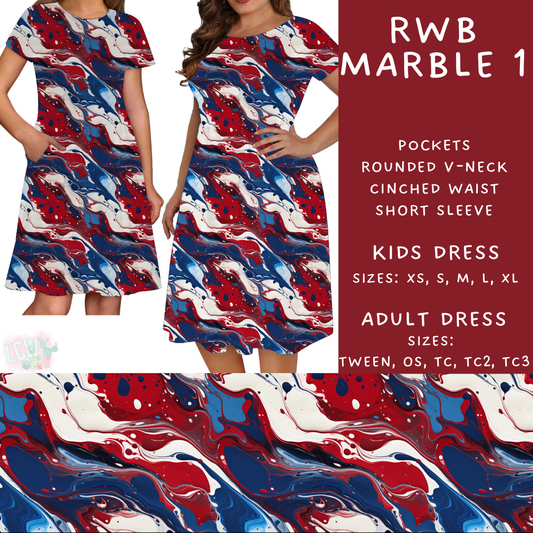 Batch #337 - USA Faves - Closes 5/7 - ETA mid June - RWB Marble 1 Adult & Kids Dresses