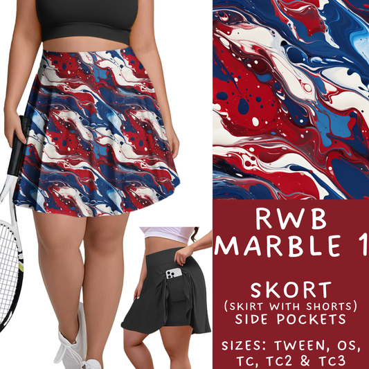 Batch #337 - USA Faves - Closes 5/7 - ETA mid June - RWB Marble 1 Skort