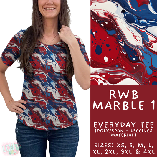 Batch #337 - USA Faves - Closes 5/7 - ETA mid June - RWB Marble 1 Everyday Tee