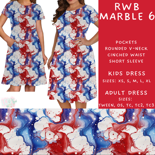 Batch #337 - USA Faves - Closes 5/7 - ETA mid June - RWB Marble 6 Adult & Kids Dresses