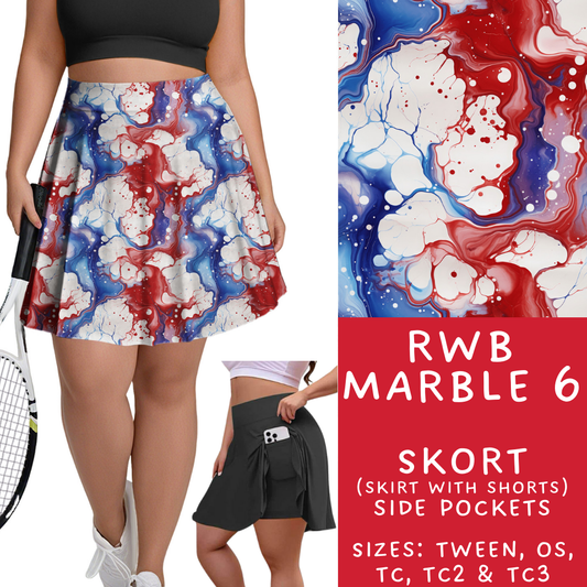 Batch #337 - USA Faves - Closes 5/7 - ETA mid June - RWB Marble 6 Skort
