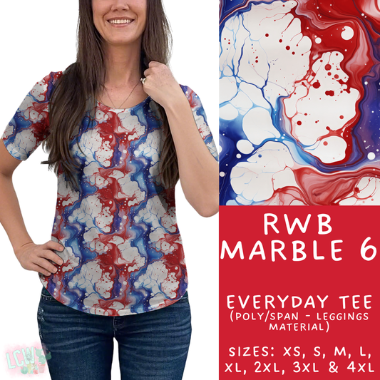 Batch #337 - USA Faves - Closes 5/7 - ETA mid June - RWB Marble 6 Everyday Tee