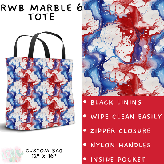 Batch #337 - USA Faves - Closes 5/7 - ETA mid June - RWB Marble 6 Tote