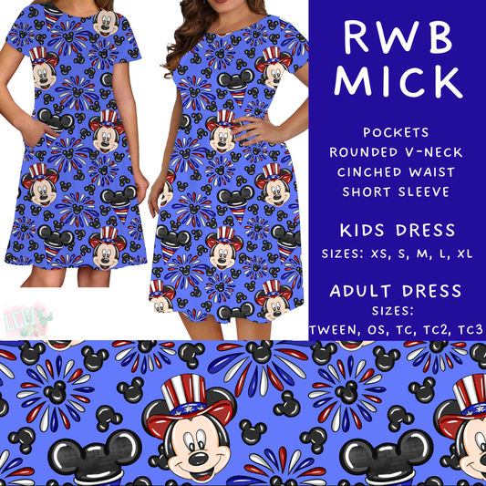Batch #338 - Magical 4th of July - Closes 5/7 - ETA mid June - RWB Mick Adult & Kids Dresses