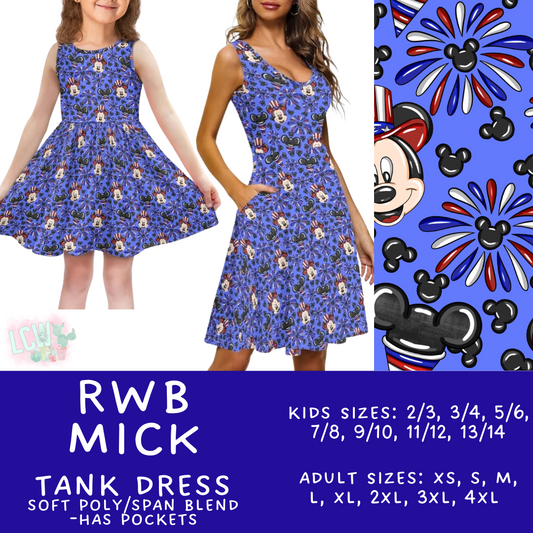 Batch #338 - Magical 4th of July - Closes 5/7 - ETA mid June - RWB Mick Women's & Girl's Tank Dress