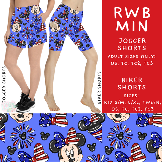 Batch #338 - Magical 4th of July - Closes 5/7 - ETA mid June - RWB Min Biker & Jogger Shorts