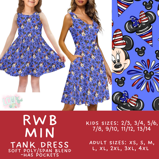Batch #338 - Magical 4th of July - Closes 5/7 - ETA mid June - RWB Min Women's & Girl's Tank Dress