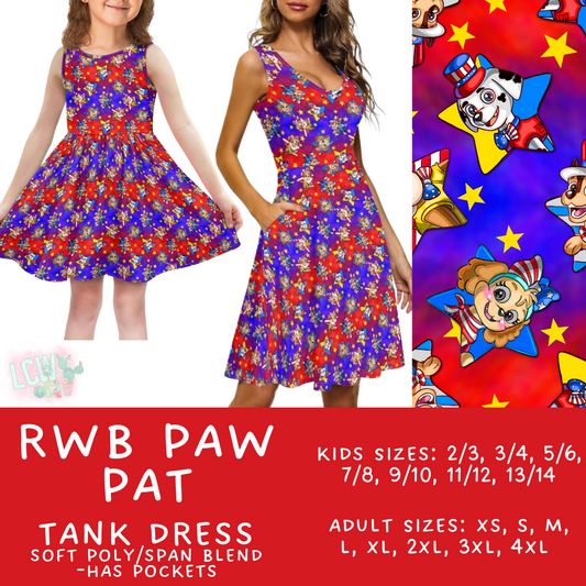 Batch #336 - RWB Characters - Closes 5/7 - ETA mid June - RWB Paw Pat Women's & Girl's Tank Dress
