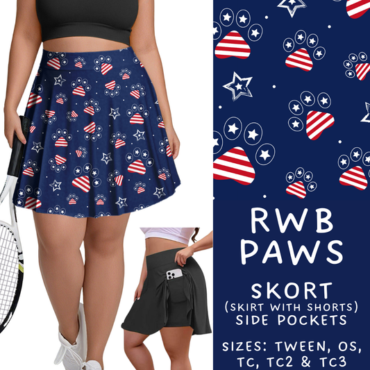 Batch #337 - USA Faves - Closes 5/7 - ETA mid June - RWB Paws Skort