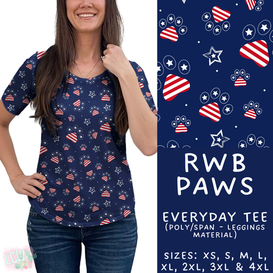 Batch #337 - USA Faves - Closes 5/7 - ETA mid June - RWB Paws Everyday Tee