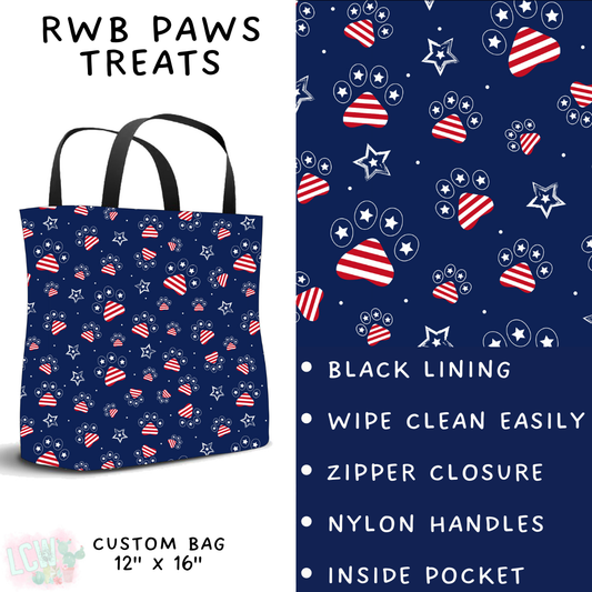 Batch #337 - USA Faves - Closes 5/7 - ETA mid June - RWB Paws Tote