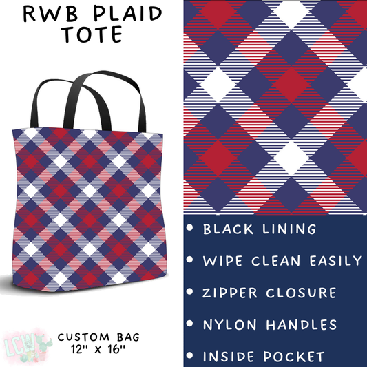 Batch #337 - USA Faves - Closes 5/7 - ETA mid June - RWB Plaid Tote