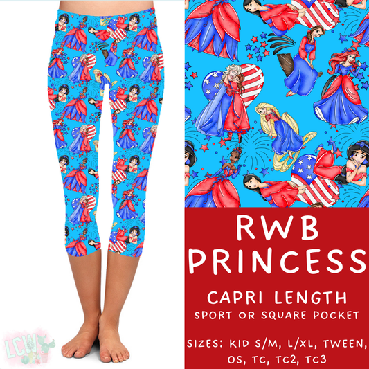 Batch #338 - Magical 4th of July - Closes 5/7 - ETA mid June - RWB Princess Capri Length Leggings