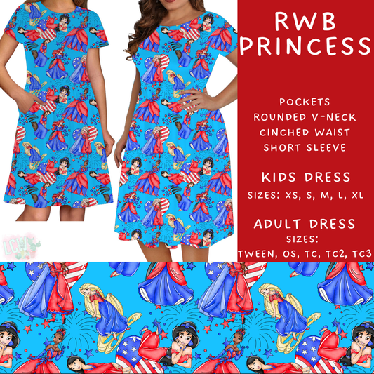 Batch #338 - Magical 4th of July - Closes 5/7 - ETA mid June - RWB Princess Adult & Kids Dresses
